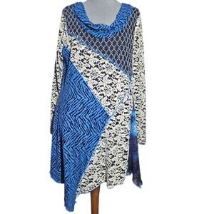 Cowl Neck Wool Blend Blouse Size Large